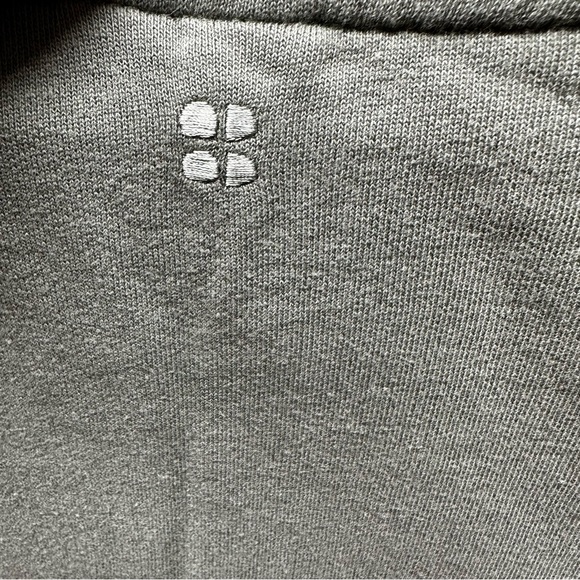 Sweaty Betty After Class Green Crop Sweatshirt Thumbholes Unique Stiching US8-10 - Picture 7 of 10